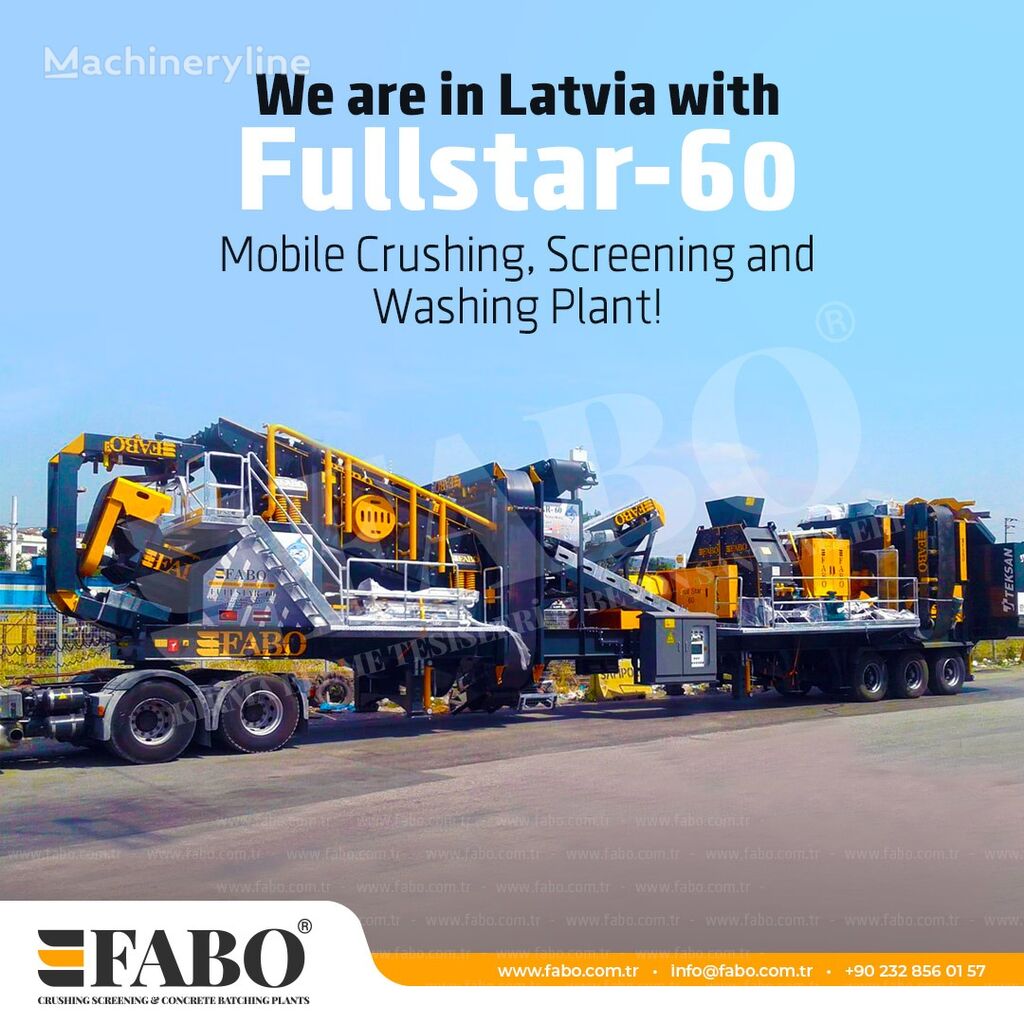 nowa mobilna kruszarka szczękowa FABO FULLSTAR-60 Crushing, Washing & Screening  Plant